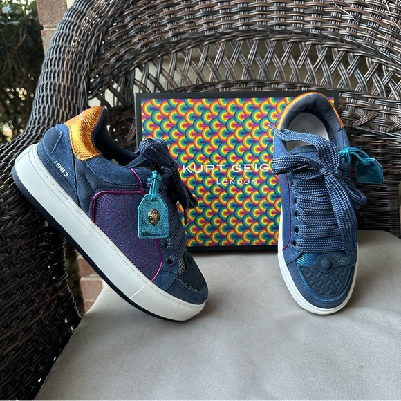 Kurt Geiger Shoes - Kurt Geiger Southbank Blue Other Fabric Leather Sneakers US 9 EUR 40